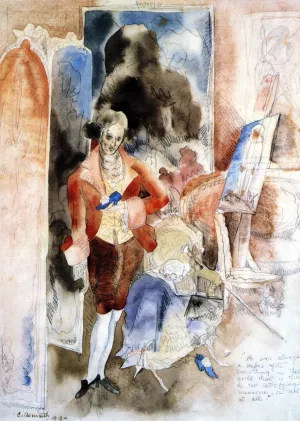 A Prince of Court Painters after Watteau by Charles Demuth - Oil Painting Reproduction