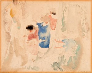 Artists Sketching by Charles Demuth Oil Painting