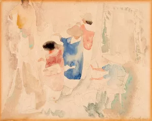 Artists Sketching by Charles Demuth Oil Painting