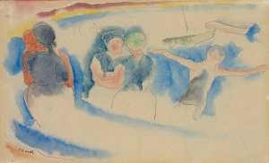 Bathing Beach by Charles Demuth Oil Painting
