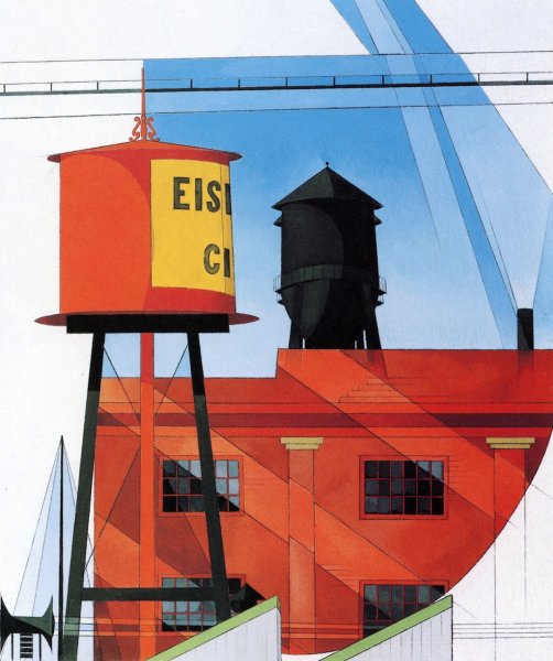 Main Product Photo of Buildings Abstraction, Lancaster Painting by Charles Demuth