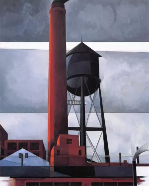 Chimney and Water Tower Oil painting by Charles Demuth