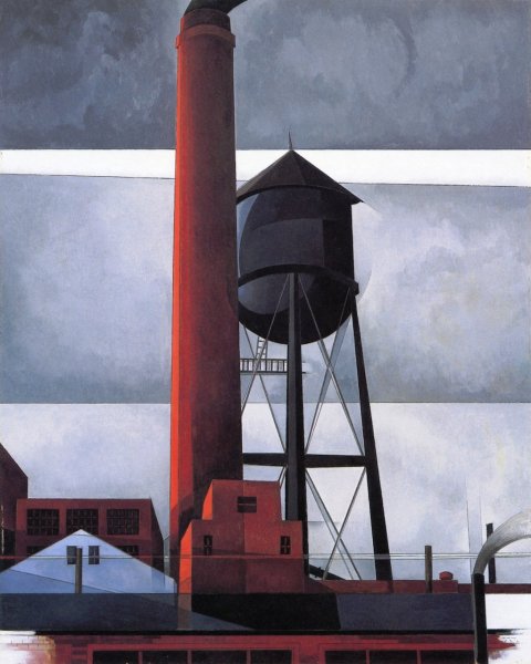 Main Product Photo of Chimney and Water Tower Painting by Charles Demuth