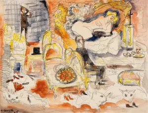 Count Muffat Discovers Nana with the Marquis de Chouard by Charles Demuth Oil Painting