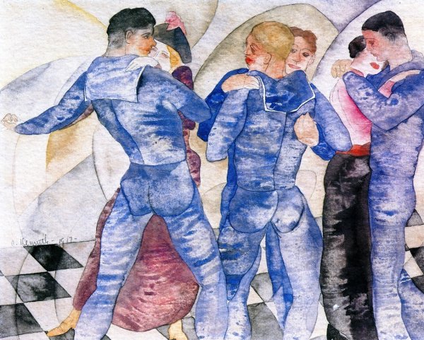 Main Product Photo of Dancing Sailors Painting by Charles Demuth