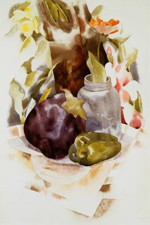 Eggplant and Green Pepper by Charles Demuth Oil Painting