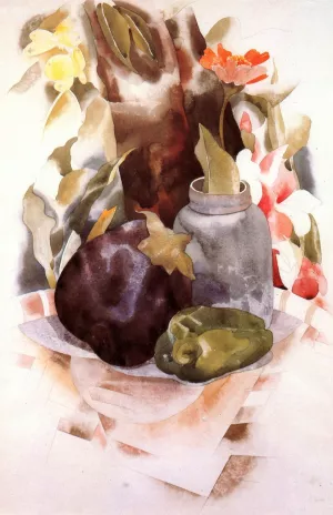 Eggplant and Green Pepper by Charles Demuth Oil Painting