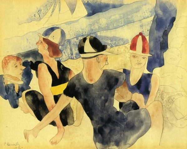 Main Product Photo of Figures o Beach - Gloucester Painting by Charles Demuth