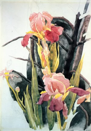 Flowers: Irises Oil painting by Charles Demuth