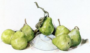 Green Pears Oil painting by Charles Demuth