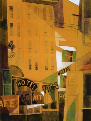 Hotel Oil painting by Charles Demuth