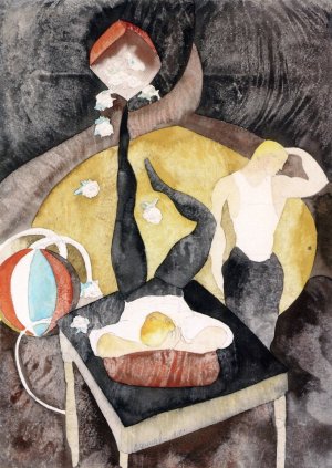 In Vaudevilla: Two Acrobat-Jugglers Oil painting by Charles Demuth