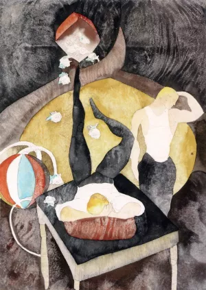 In Vaudevilla: Two Acrobat-Jugglers by Charles Demuth Oil Painting