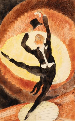 In Vaudeville, Acrobatic Male Dancer with Top Hat by Charles Demuth Oil Painting