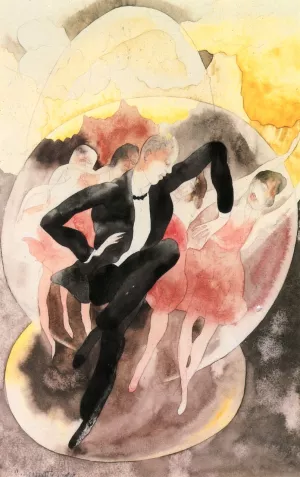 In Vaudeville: Dancer with Chorus by Charles Demuth Oil Painting