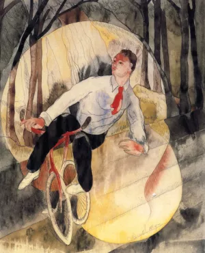 In Vaudeville, the Bicycle Rider by Charles Demuth - Oil Painting Reproduction
