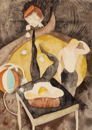 In Vaudeville Two Acrobat-Jugglers by Charles Demuth Oil Painting
