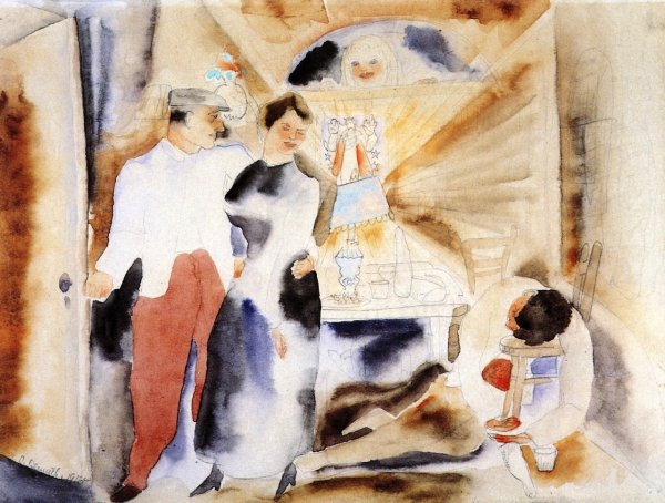 Main Product Photo of Le Debut de Nana Painting by Charles Demuth