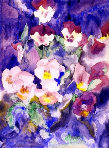 Main Product Photo of Pansies Painting by Charles Demuth