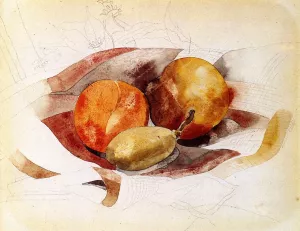 Peaches and Fig Oil painting by Charles Demuth