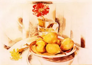 Pears and Plate Oil painting by Charles Demuth