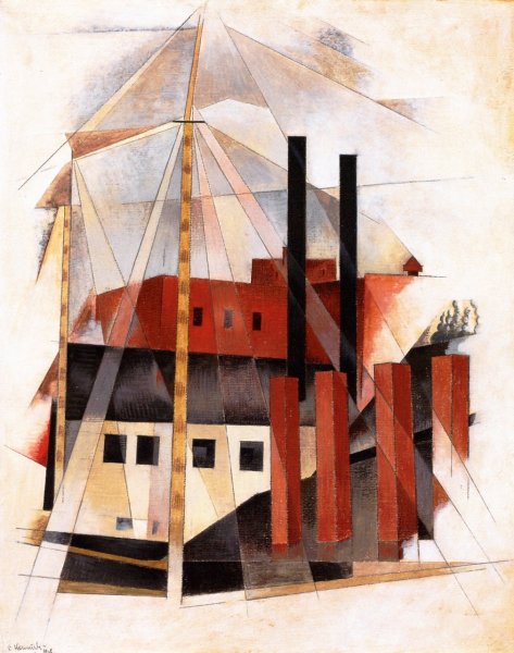Piano Mover's Holiday by Charles Demuth - Hand-Painted Oil Painting Reproduction