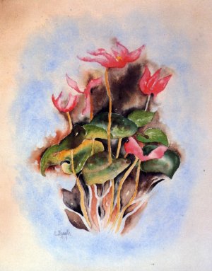Pink Cyclamen Oil painting by Charles Demuth