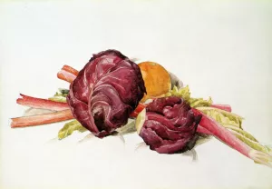 Red Cabbages, Rhubarb and Orange painting by Charles Demuth