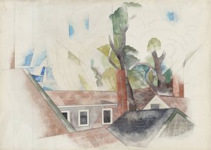 Rooftops and Trees by Charles Demuth Oil Painting