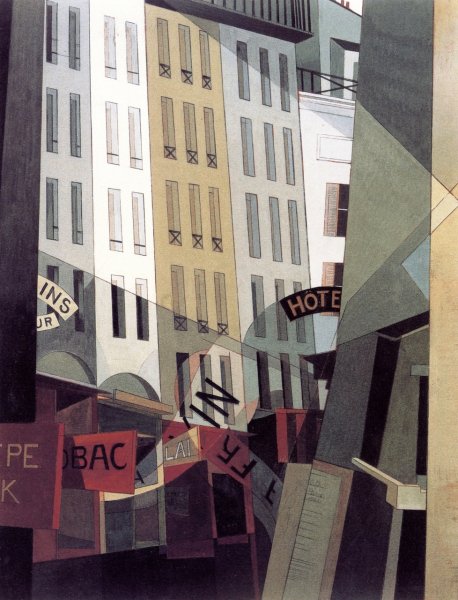 Main Product Photo of Rue du Singe Qui Peche Painting by Charles Demuth