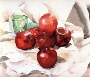 Still Life: Apples and Green Glass Oil painting by Charles Demuth
