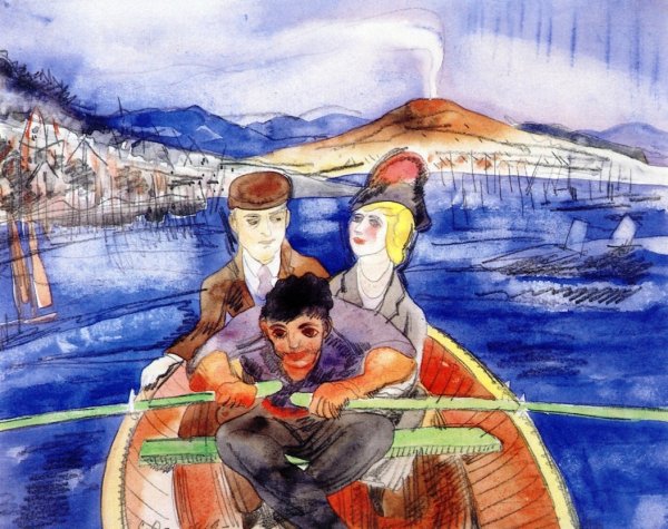 Main Product Photo of The Boat Ride from Sorrento, illustration no. 1 for Henry James' The Beast in the Jungle Painting by Charles Demuth