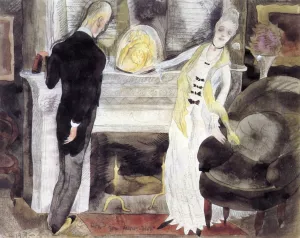 The Revelation Comes to May Bertram in Her Drawing Room by Charles Demuth Oil Painting