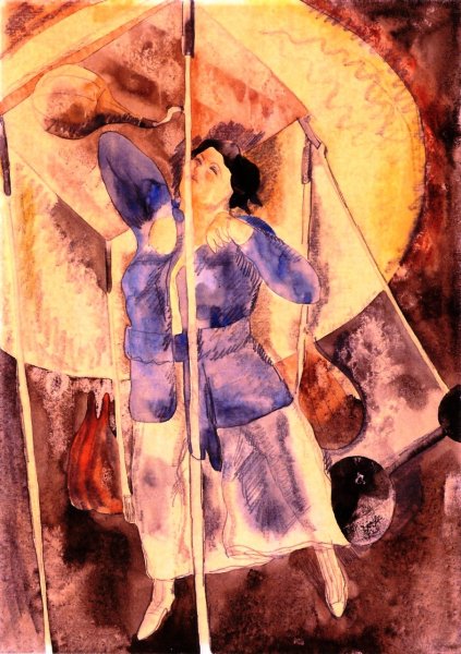 Woman Punching Bag by Charles Demuth - Hand-Painted Oil Painting Reproduction