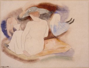 Woman with Hat and 2 Figures by Charles Demuth Oil Painting