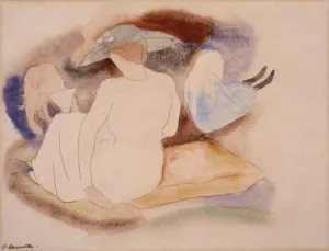 Woman with Hat and 2 Figures by Charles Demuth Oil Painting