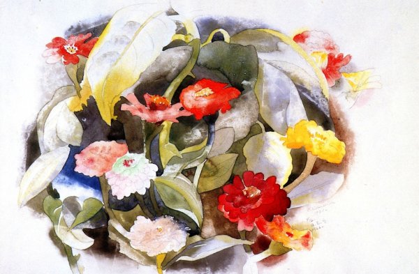 Main Product Photo of Zinnias 2 Painting by Charles Demuth