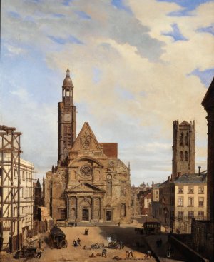 L'eglise Saint-etienne-du-Mont by Charles Desire Claude Maillot Oil Painting