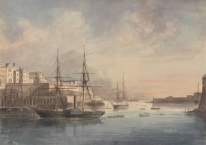 View of Malta by Charles Dyce Oil Painting