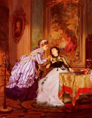 A Warm Reception painting by Charles Edouard Boutibonne