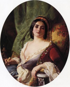 A Young Woman from Smyrna Oil painting by Charles Edouard Boutibonne