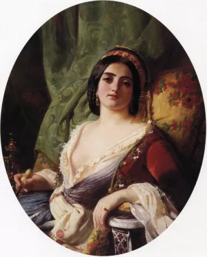 A Young Woman from Smyrna by Charles Edouard Boutibonne Oil Painting