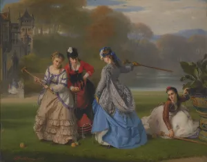 Croquet Players by Charles Edouard Boutibonne Oil Painting