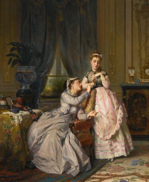 Sisters by Charles Edouard Boutibonne Oil Painting