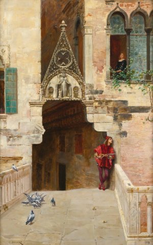 Romeo and Juliet by Charles Edouard Delort Oil Painting