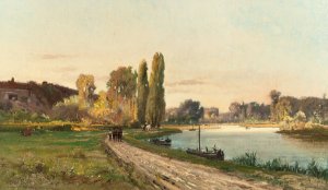 Path Along the Shore by Charles Edouard Du Bois Oil Painting