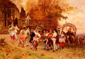 La Fete De Vendange by Charles Edouard Edmond Delort Oil Painting