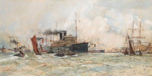 The lady, She's a Liner by Charles Edward Dixon Oil Painting