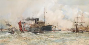 The lady, She's a Liner by Charles Edward Dixon Oil Painting