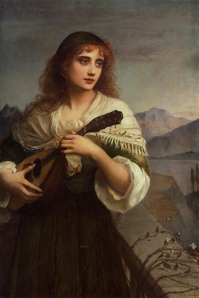 Main Product Photo of Frencesca and Her Lute Painting by Charles Edward Halle